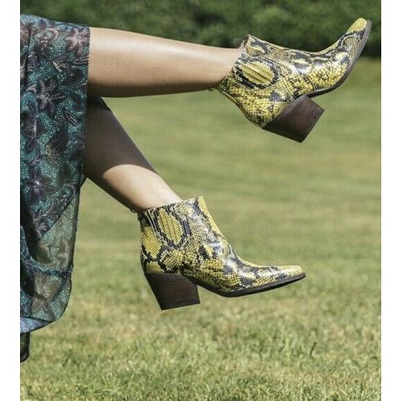 Sam edelman Winona western bootie yellow snake - Picture 1 of 7